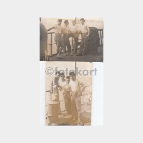 1960 Vapurda Gençler 2 Adet Fotoğraf