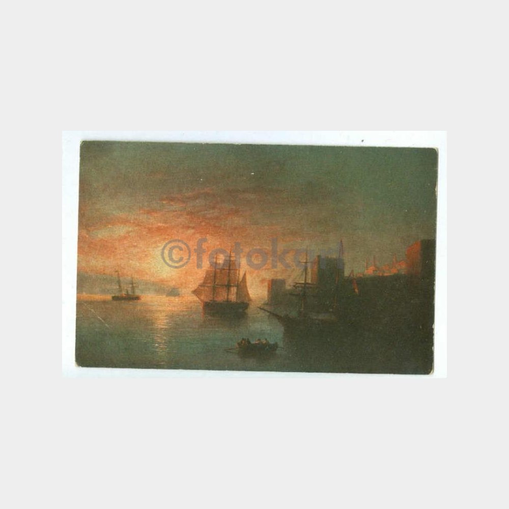 1930 Ressam Ayvazovski - Yelkenli Kartpostal