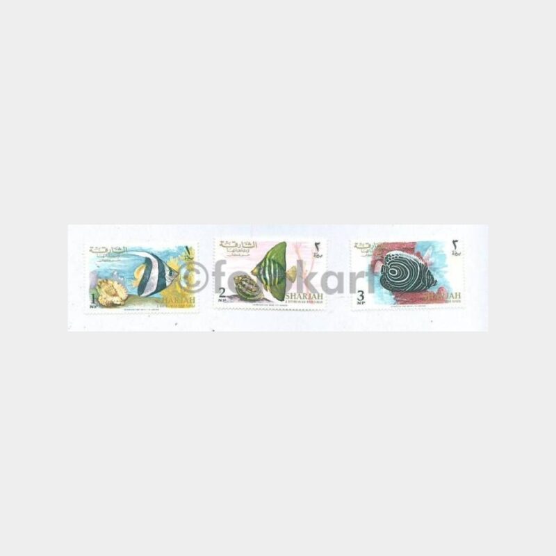 Sharjah - Balıklar Tematik Pullar (3 Adet)