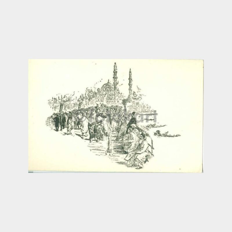 1870 İllüstratör C. Biseo - İstanbul Çizim Kart