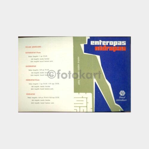 1965 Dinçel Laboratuvarı - Enterops İlaç Kartı