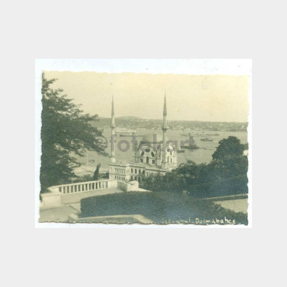 1955 Boğaziçi Dolmabahçe Camii Tebrik Fotokart