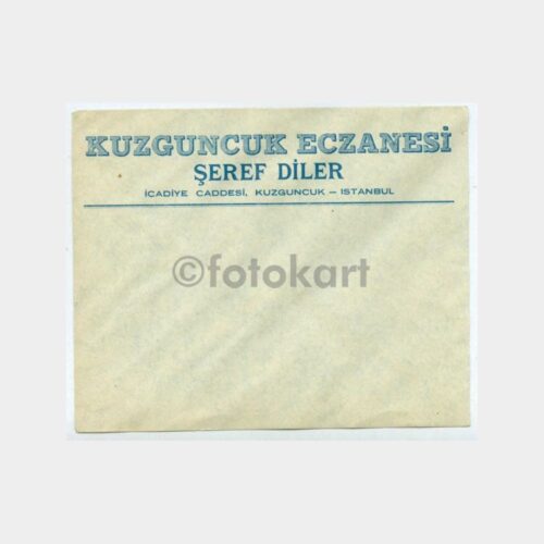 1950 Kuzguncuk Eczanesi -Şeref Diler- Zarf