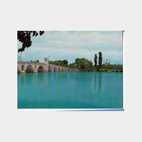 1976 Edirne Meriç Köprüsü Konulu Kartpostal
