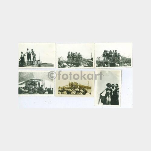 1950 Köy Eğlencesi Grup Gösteri 5 Adet Fotoğraf