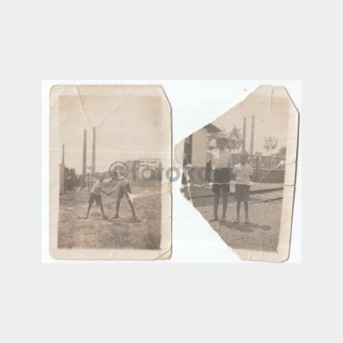 1937 İki Uzun Bacalı Fabrika Görünüşü 2 Adet Fotoğraf