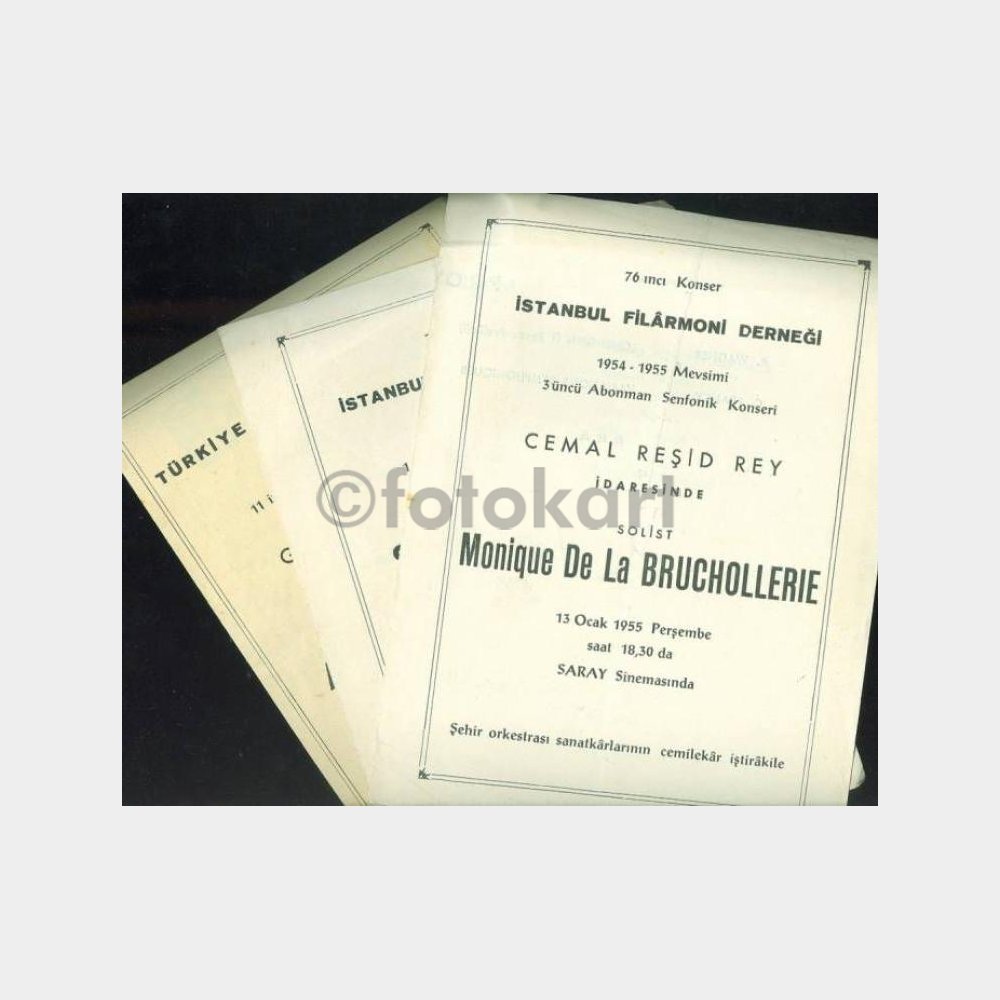 1955-1958 Filarmoni Konser Programı (4 Adet-Uçak Reklam)