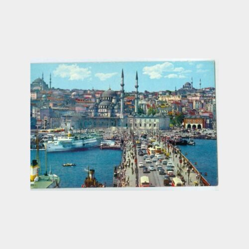 1965 Galata Köprüsü Vapurlar Görünüş Kartpostal