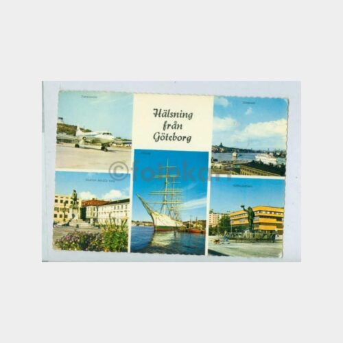 1973 İsveç Göteborg Uçak Pullu Kartpostal