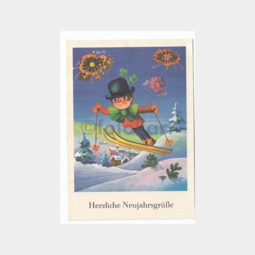 1979 Kayakçı Çocuk Fantezi Tebrik Kartı