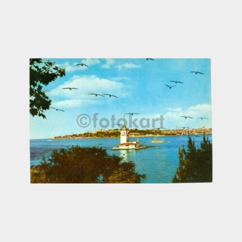 1970 İstanbul Kız Kulesi Görünüş Kartpostal