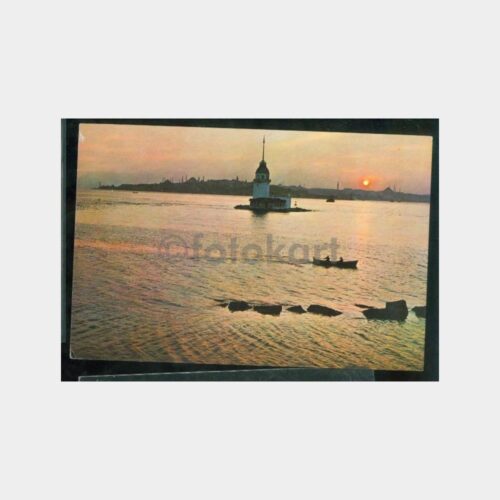 1980 İstanbul Kız Kulesi Görünüş Kartpostal