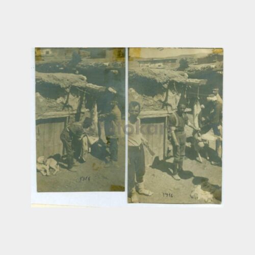 1916 Kurban Kesimi Konulu 2 Adet Albüm Fotoğraf