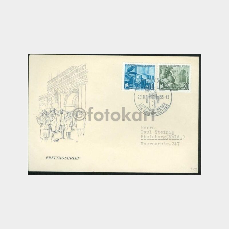 1955 Doğu Almanya - Leipzig Günü FDC
