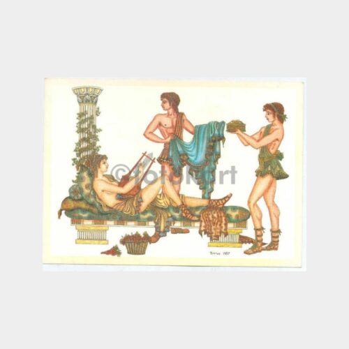 1987 Mitoloji Konulu Çizim Kartpostal