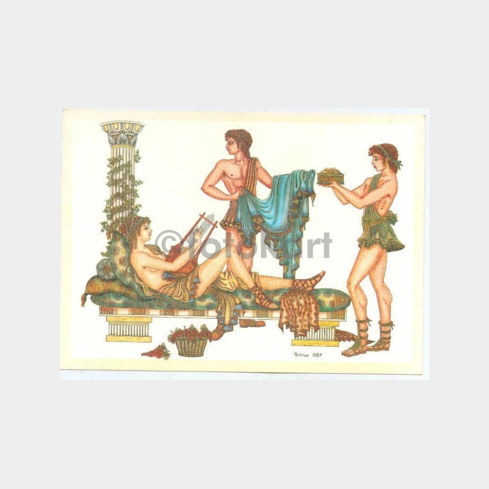 1987 Mitoloji Konulu Çizim Kartpostal