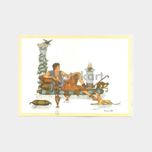 1987 Mitoloji Konulu Çizim Kartpostal