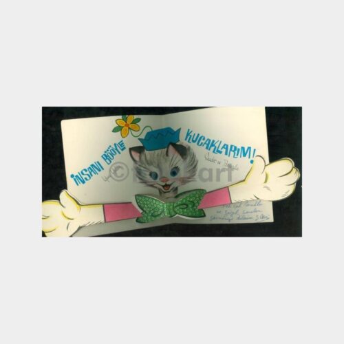 1970 Katlanır Açılır Mizahi Tebrik Kartı