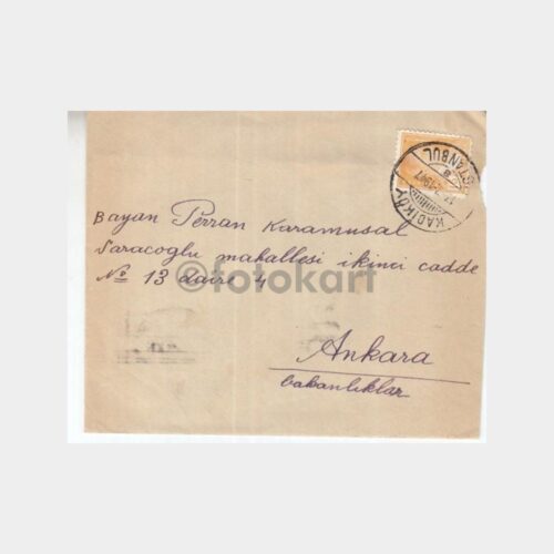 1947 Kadıköy İstanbul Damgalı Posta Zarfı