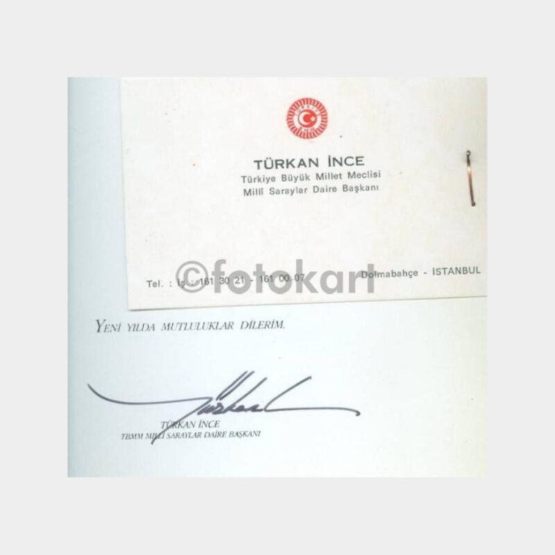 1965 Türkan İnce -Milli Saraylar- Tebrik Kartı