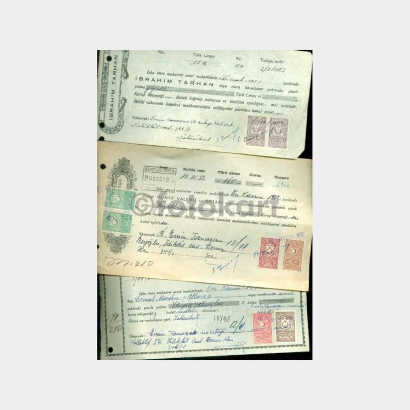 1952-1953 Borç Senetleri Lotu (19 Adet)