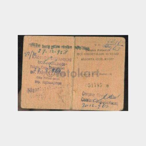 1958 Sosyal Sigortalar Sicil Kartı