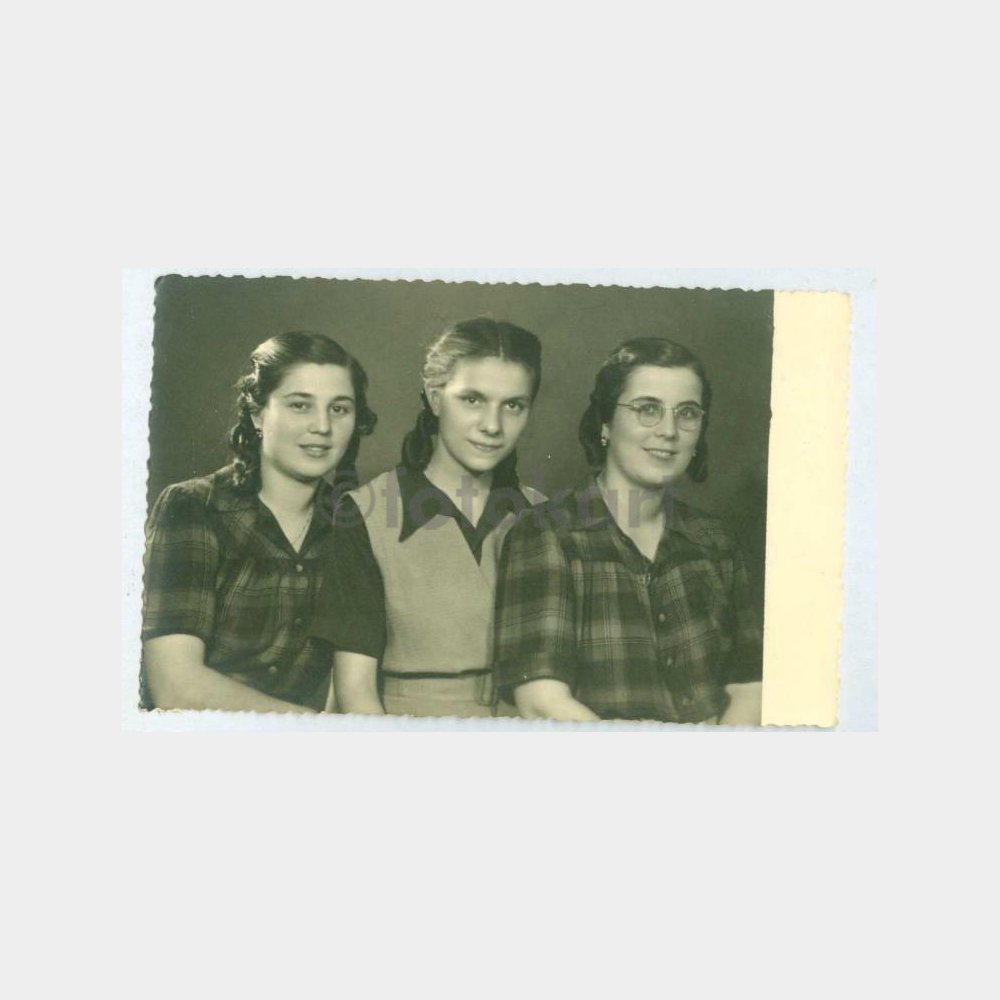 1940 Üç Genç Kız Stüdyo Fotoğraf