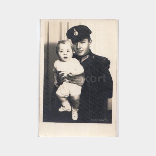 1940 Adapazarı -Foto Tan- Subay ve Çocuk Fotoğraf