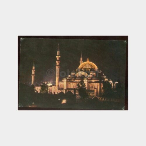 1964 Süleymaniye Camii Gece Görünüş Kartpostal