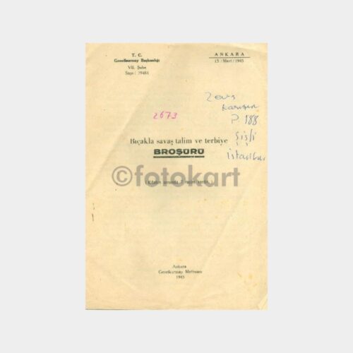 1945 Askeri Talim Terbiye Broşürü