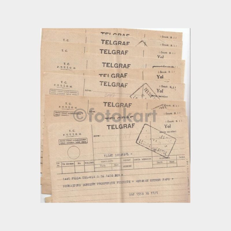1951 Firma Telgraf Kağıdı (10 Adet Tel Aviv İstanbul Adresli) - Görsel 2