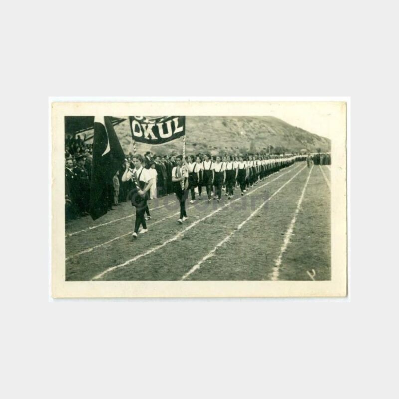 1937 Kız Lisesi Tören Yürüyüş 3 Adet Fotoğraf - Görsel 2