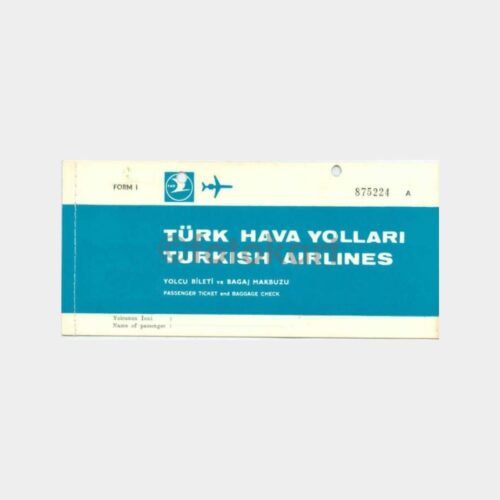 1971 Türk Hava Yolları Uçak Bileti