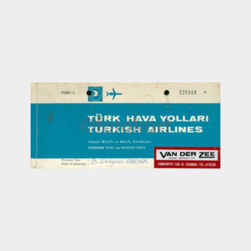1971 Türk Hava Yolları Uçak Bileti