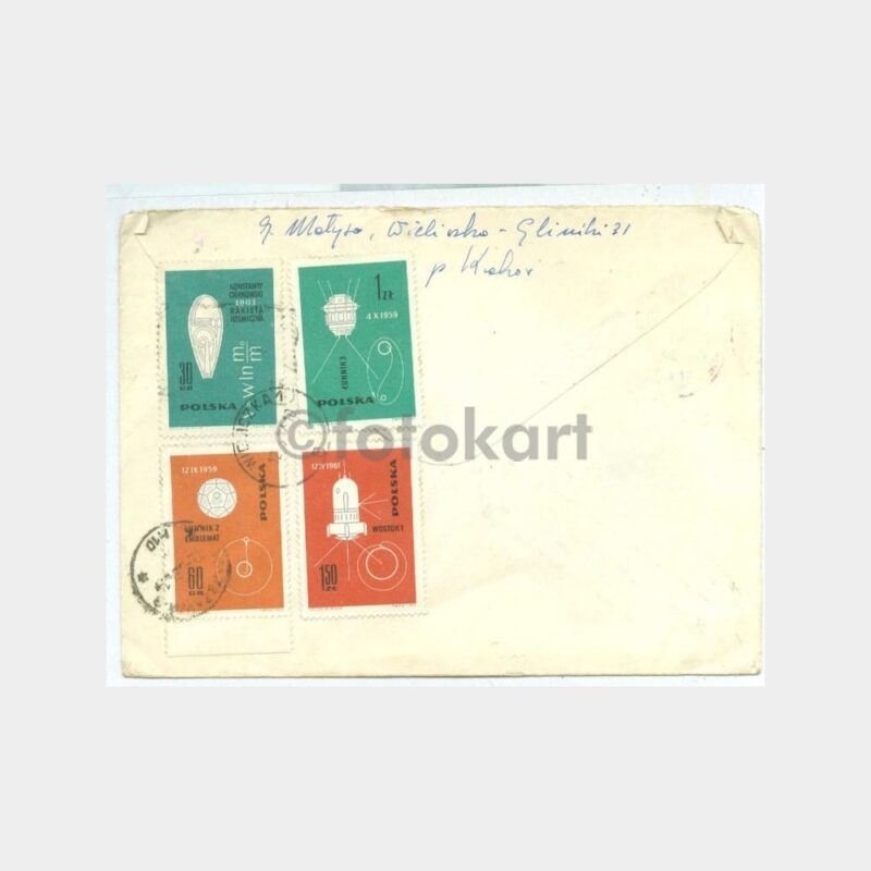1964 Polonya - Uzay Çalışmaları Çok Pullu Zarf - Görsel 2