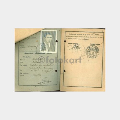 1951 İstanbul Damgalı Resimli Vergi Karnesi