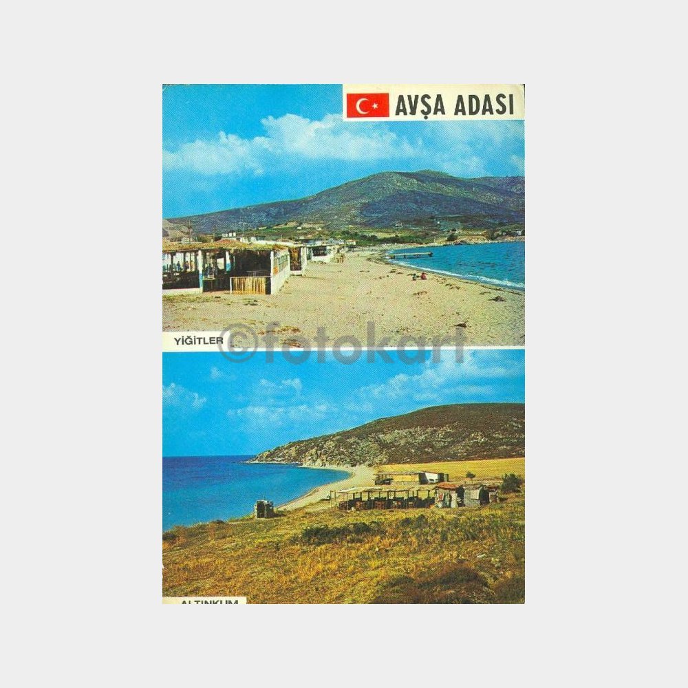 1970 Avşa Yiğitler Altınkum Görünüş Kartpostal