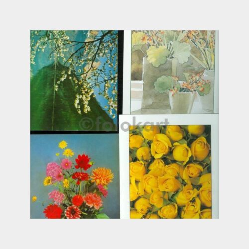 1975 Çiçek Konulu Tebrik Kartpostal (4 Adet)