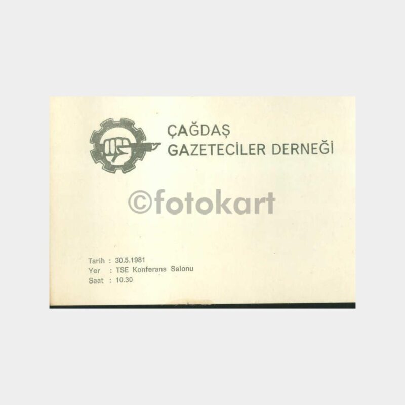 Türkiye Çağdaş Gazeteciler Derneği Davetiyesi - Görsel 2