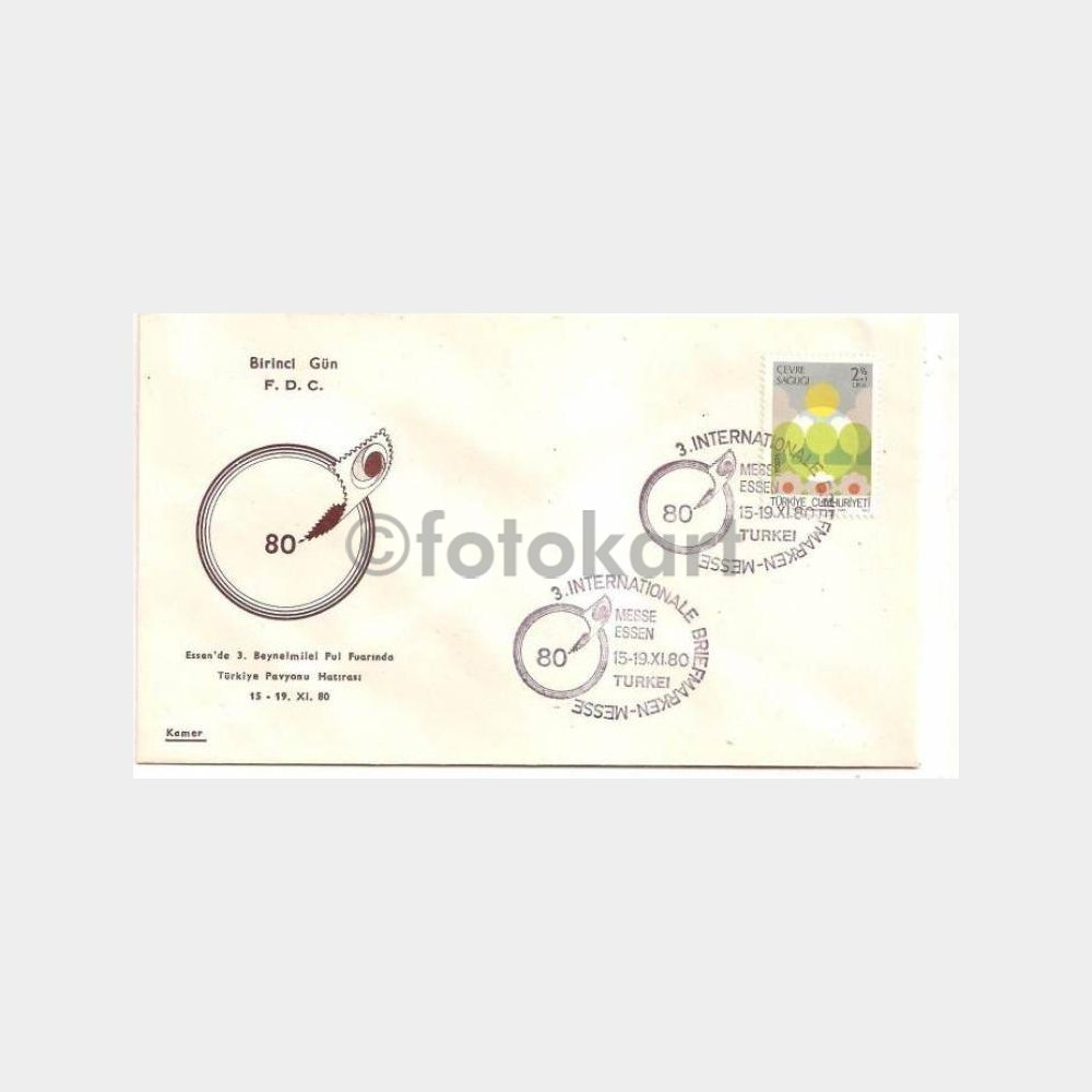 1980 Essen Pul Sergisi Türkiye FDC