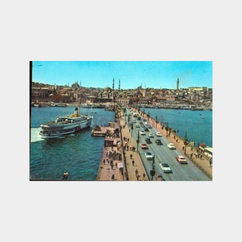 1968 Galata Köprüsü Vapurlar Görünüş Kartpostal