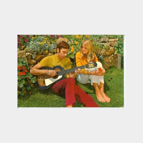 1963 Gitarlı Genç ve Kız Arkadaş - Tebrik Kartpost