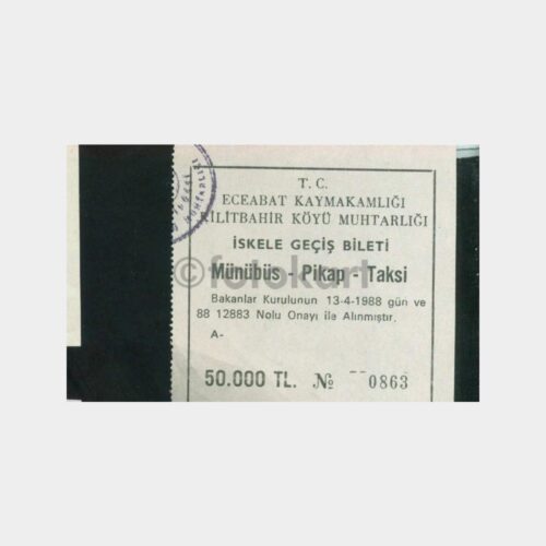 1997 Kilitbahir Köyü Giriş Bileti