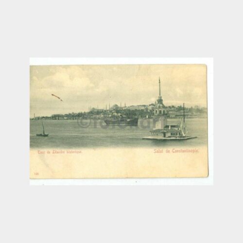 1920 İstanbul Kız Kulesi Görünüş Kartpostal