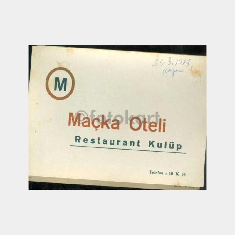 1970 İstanbul Maçka Oteli Fotoğraf Kabı