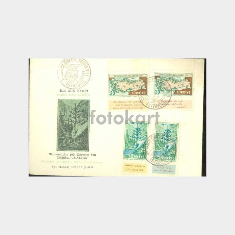 1957 Türkiye Ormancılık 100. Yılı FDC