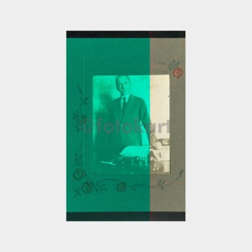 1930 Çiçek Desenli Paspartulu - Bay Fotoğraf