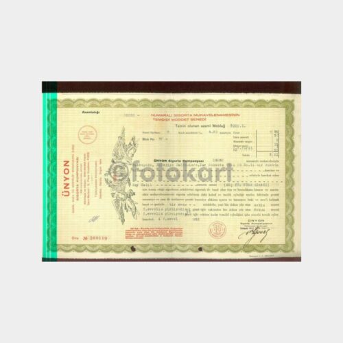 1938 Ünyon Sigorta Poliçesi Temdidi (26282)