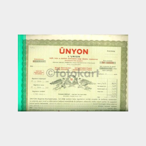 1949 Ünyon Sigorta Poliçesi (163589)