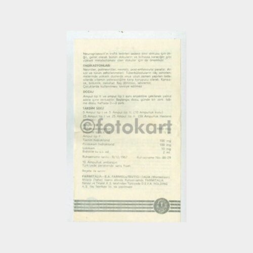 1967 Farmitalia İlaçları Prospektüsü